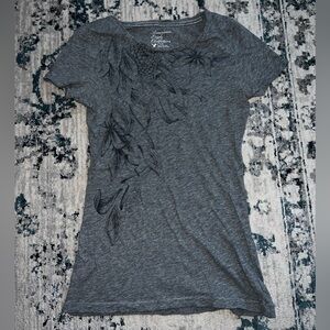 American Eagle Outfitters Charcoal Floral Tee